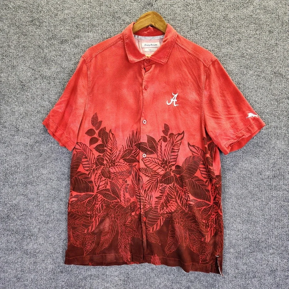 Alabama Crimson Tide Shirt Mens XL Red Hawaiian SEC Football‎ Tommy Bahama Beach